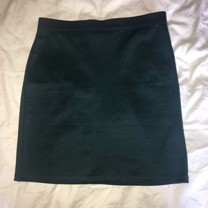 Forest green bodycon mini skirt